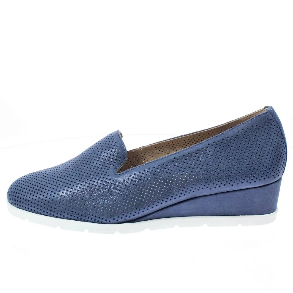 Slip On comfort in Pelle con zeppa bassa