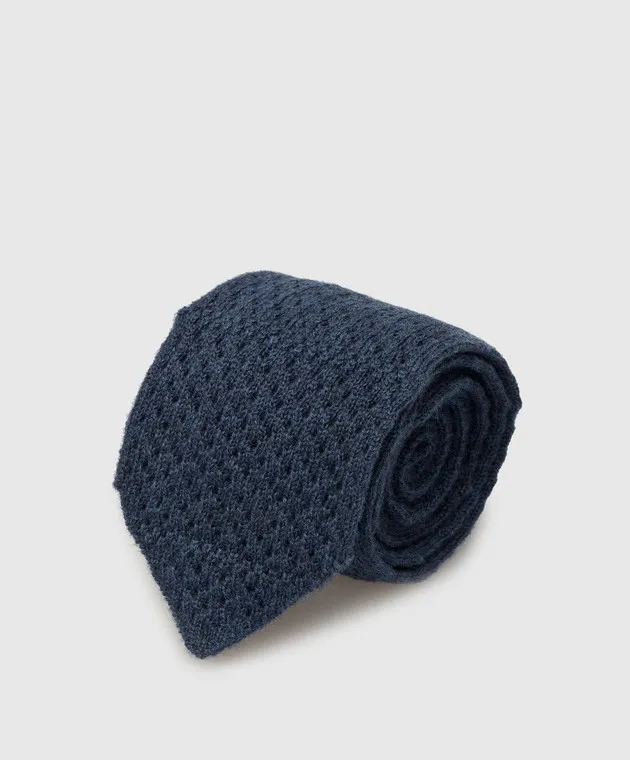 Stefano Ricci Cravatta in cashmere blu fantasia per bambini YCRMTSR2600