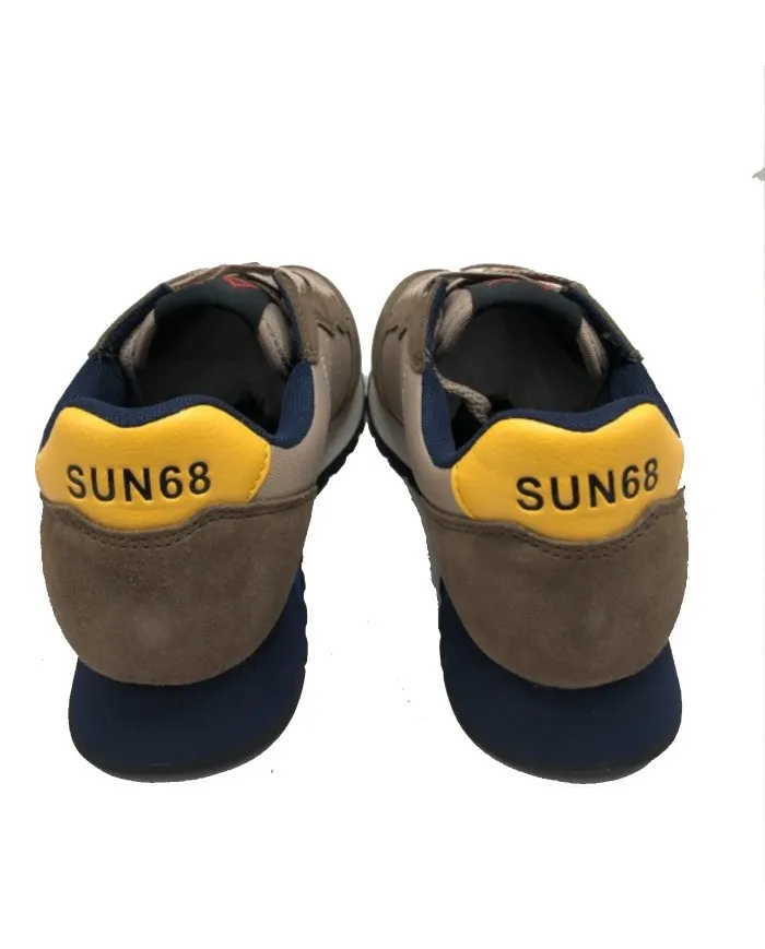 SUN68 Sneakers Uomo Z42113 A-EE Scarpe Pelle Scamosciata Beige 77 BEIGE SCURO