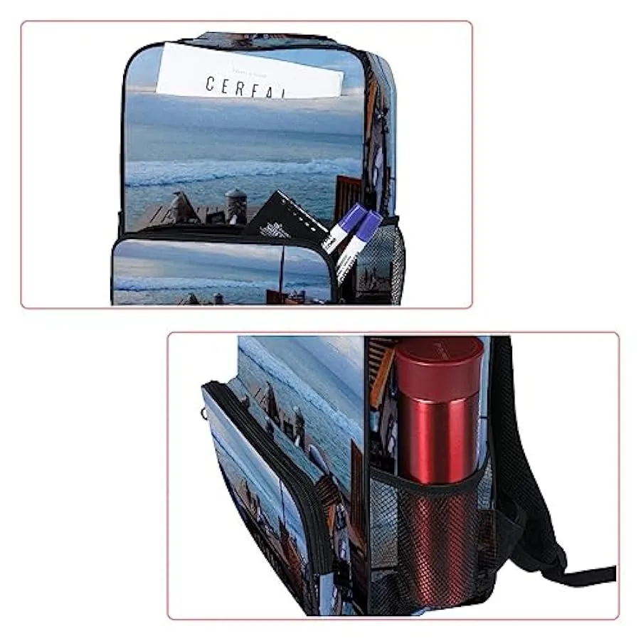suojapuku Zaino da donna per college,borsa da viaggio zaino classico,Spiaggia vista mare,Zainetto casual leggero 205106904