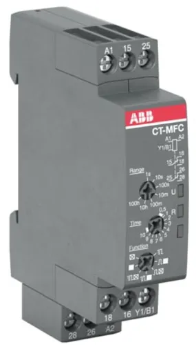 Timer Relay ABB, intervallo 0.05 s - 100h, 2 poli, SPDT, Guida DIN, a innesto