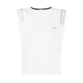 Top Donna Liu-Jo Sport Strass Bianco