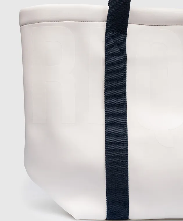 Vilebrequin Borsa da spiaggia bianca con logo BSBC1137